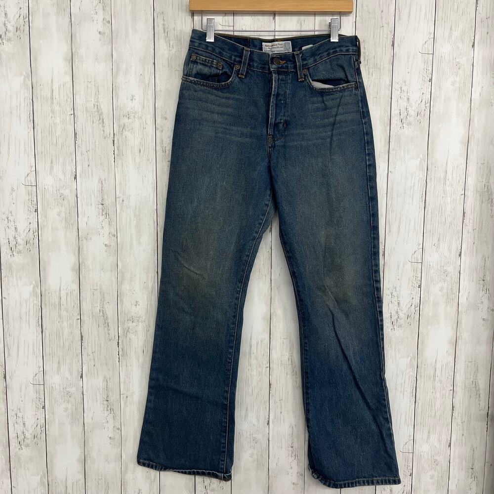 Vintage Abercrombie & Fitch Blue Denim Bootcut Button Fly Jeans 90s Y2K 6 USA